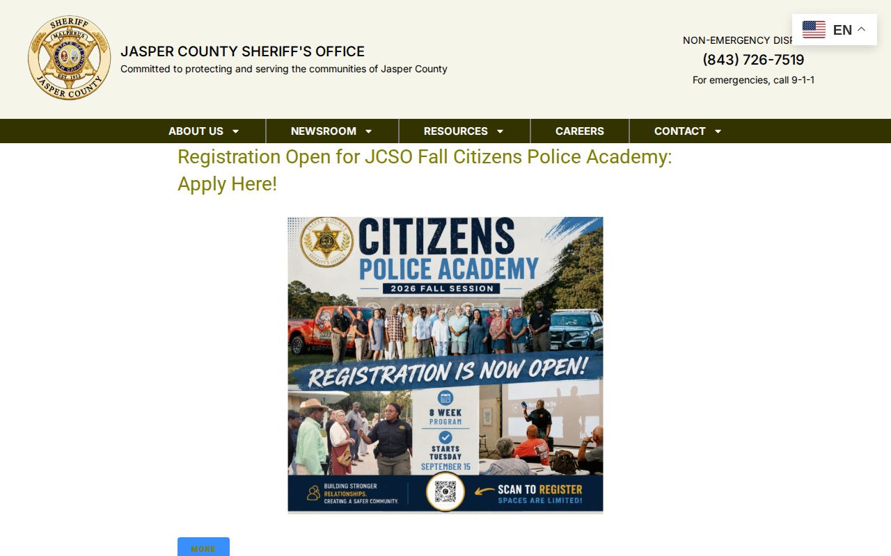 Jasper County Sheriff's Office official crime news and press releases page